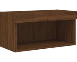 TV-meubel met LED-verlichting - 60x30x30 cm - Bruin Eiken