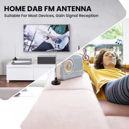 Antenne-Binnen - FM-Radio-Antenne - Magnetische-Voet - 3m-Coaxkabel - Inclusief-3-Adapters - HiFi-Stereo-Ontvangst - Universeel — thumbnail 2