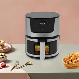 Grote Heteluchtfriteuse - Airfryer XL - Snel Koken - Groot Kijkvenster - 7 Liter Capaciteit - Zwart Zilver — thumbnail 4