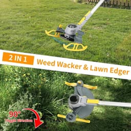 De Warenloods - Draadloze grasmaaier 2 batterijen - Grasmaaier accu - Draadloze grasmaaier met oplaadbare batterijen - Elektrische grastrimmer - Gras maaier met verstelbare hoogte en hoek — thumbnail 4