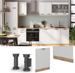 Vaatwasserfrontpaneel - Keukenpaneel - Keuken Upgrade - Aanpasbaar Ontwerp - 60 cm Breed - Wit Landhuis — thumbnail 3
