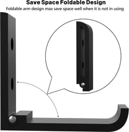 Koptelefoon Houder - Headset Ophangsysteem - Ruimte Besparen - Inklapbaar Aluminium Ontwerp - 7.5 x 2.5 x 1.5 cm - Zwart — thumbnail 3