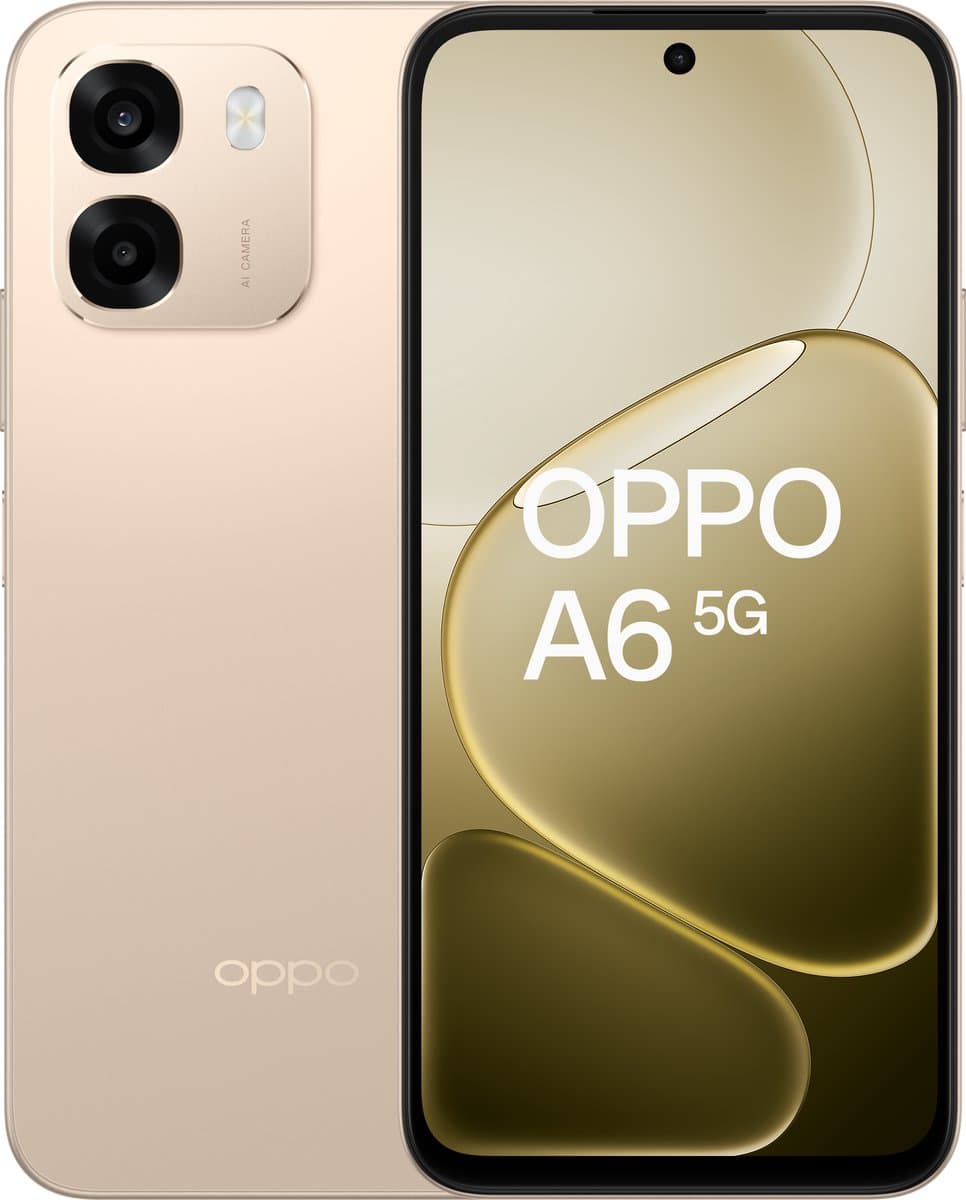 OPPO A6 5G 6+256GB Aurora Gold - Extra Garantie — afbeelding 1