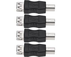 4 Stuks USB 2.0 A Vrouwelijk naar USB B Mannelijk Printer Adapter voor Printer en Scanner