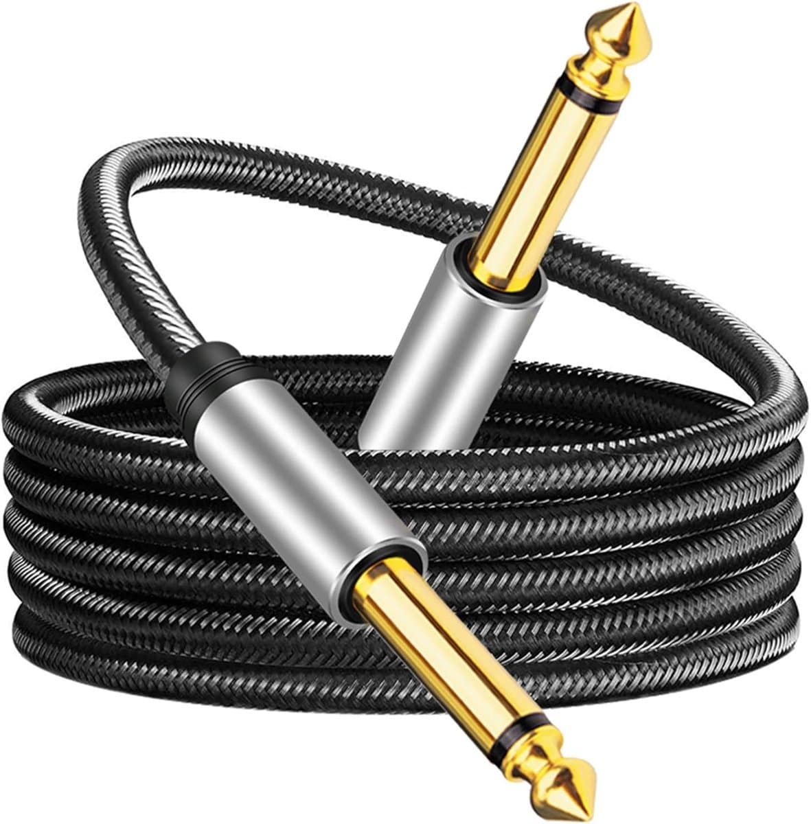 Vesfy Gitaarkabel 5 Meter - 6.3mm Jack naar 6.3mm - Instrumentkabel voor Gitaar, Bas & Keyboard — afbeelding 1