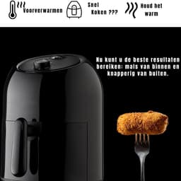 RONN® Mini Airfryer - Airfryer - Heteluchtfriteuse - Compact - Zwart - 28cm x 29cm x 37cm ; 3 kg — thumbnail 2