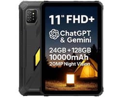 Tablet Blackview Active 7 - 24GB RAM - 128GB ROM - 11 inch - Android 15 - 10000mAh - BT 5,0 - Dual SIM 4G - GPS - OTG - NFC - Zwart