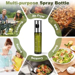 Namajunas - Oliesproeier 100ml voor de keuken - Olijfolie Sprayer 100ml - 2 stuks - UV beschermglas - Airfryer Accessoires - Keukengerei - Voor BBQ, Bakken & Koken, salades, bakken - Trechter & Schoonmaakborstel — thumbnail 5