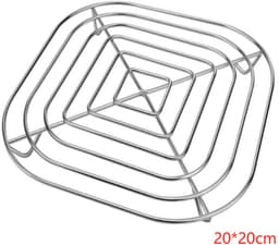 Knapperig grillrooster voor airfryers - Airfryer accessoires - Grillrooster voor airfryer - Roestvrij staal - Zilver - 20*20 cm — thumbnail 4