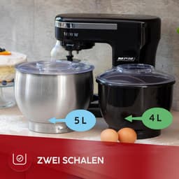 Planetenkeukenmachine met 2 mengkommen - 1600 W - Krachtige Keukenmachine — thumbnail 3