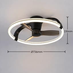 REALITY STOCKHOLM - Plafondventilator - Zwart mat - incl. 1x SMD 37 W - Licht apart schakelbaar - Afstandsbediening - Dimbaar - Traploos instelbare lichtkleur - Niet externe dimmerbaar - Timer - Zomer- en wintermodus - 6 snelheidsniveaus — thumbnail 5