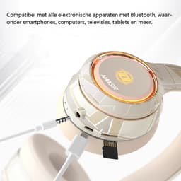 NAXSIR Over-Ear Bluetooth-hoofdtelefoon met RGB-verlichting, kaartlezer, ruisonderdrukking, Bluetooth 5.3, draadloze hoofdtelefoon — thumbnail 3