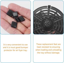 8 stuks - Siliconen beschermkap voor airfryer - Siliconen hoes voor airfryer - Zwart - Rubberen kussen voor airfryer - Rubberen vervangingsaccessoire voor airfryerbak — thumbnail 5