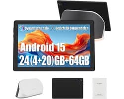 Hotlight A10RPO-15 Tablet - Android 15 tablet met oplaadbaar stereoluidspreker - 24GB RAM+64GB ROM - 10.1 inch - 5000mAh - AI-Slim Digitaal Fotolijstje & Klokmodus