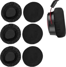 Stretchy Wasbare Hoofdtelefoons - Diameter 9 cm - Pack van 6 - Wasbaar - Rekbare Oorkop Bescherming voor Grote Over-Ear Headsets (6 cm-8.5 cm) - Zweetbescherming voor Gym en Gaming - Zwart — thumbnail 1