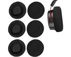 Stretchy Wasbare Hoofdtelefoons - Diameter 9 cm - Pack van 6 - Wasbaar - Rekbare Oorkop Bescherming voor Grote Over-Ear Headsets (6 cm-8.5 cm) - Zweetbescherming voor Gym en Gaming - Zwart