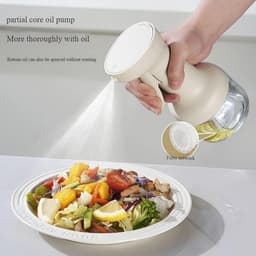 Kookoliesprayfles - Glazen olijfoliesprayfles - Multifunctionele oliefles - Geschikt voor airfryers, picknicks in de buitenlucht en het sprayen van sauzen - Geschikt voor grillen, bakken en koken - 280 ml — thumbnail 6