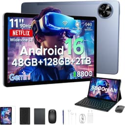 POCKAM P11 Tablet - 48GB RAM+128GB ROM/TF 2TB - Android 16 - 11 inch tablet 90Hz - T7250 - 8800mAh - 13MP+5MP - Gemini AI - Widevine L1 - Face ID - 5G WIFI - Dubbele luidsprekers - Pen, toetsenbord, muis - Grijs — thumbnail 1