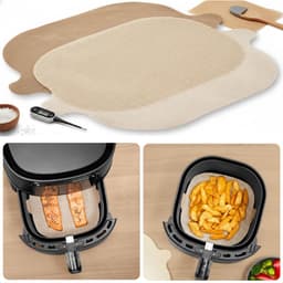 Cheqo® Airfryer Liners - Airfryer Liner - Airfryer Bakmat - Airfryer Mat - Airfryer Mandje Mat - Airfryer Anti Aanbak Mat - Herbruikbare Airfryer Liner - Airfryer Inzet Mat — thumbnail 1