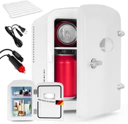 Glitzerlife - Mini Koelkast 4L - Draagbare koelkast 12V 230V - Stil 25dB - Thermo-elektrische koeling tot 18°C onder omgeving - ideaal voor auto, kamer, camping, camper, kantoor en reizen - Wit — thumbnail 1