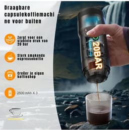 Nexvo® Draagbare Koffiemachine - Blender To Go - Draagbare Blender - Zwart - 28cm x 9cm x 9cm — thumbnail 4