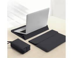 Beschermhoes voor laptops van 15,6-16 inch, tweedelige laptopstandaardset (standaardhoes en accessoiretas), laptopstandaard, Zwart