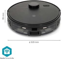 Nedis SmartLife Robotstofzuiger - 4500 Pa Zuigkracht - Dweilfunctie - met App - Zwart — thumbnail 4