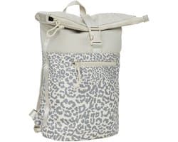 New Rebels Urban Leopard New York Beige 21L Rolltop Rugzak Werktas Schooltas Waterafstotend Laptop 15.6”