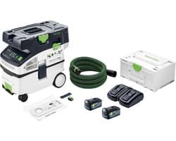 Festool CTMC MIDI I-Basic accu mobiele stofafzuiger 36 V ( 2x 18 V ) stofklasse M + 2x accu 5.0 Ah + dubbele lader + systainer