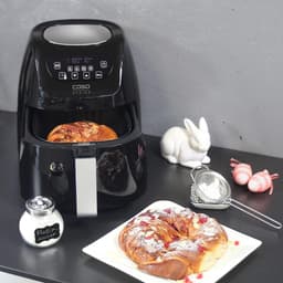 Heteluchtfriteuse 3 Liter (1 kg capaciteit) - 1400W - Zwart met RVS Binnenkant — thumbnail 2