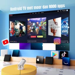 Florixa® Draagbare beamer - Beamer - Projector - Mini Beamer - Wit- 14cm x 8cm x 9cm — thumbnail 3