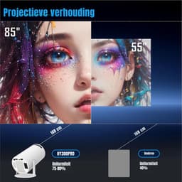 Florixa® Draagbare beamer - Beamer - Projector - Mini Beamer - Wit - ‎‎22cm x 14cm x 12cm — thumbnail 3