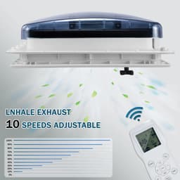 Trendique - Dakventilator - Plafondventilator - Afzuigventilator met regensensor - Luchtventilatie - Omkeerbare afzuigventilator - Voor Caravan of Camper - 40 x 40 cm 10 snelheden — thumbnail 5