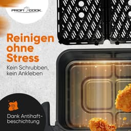 XXL Heteluchtfriteuse 2 Kamers Olievrij met Touchscreen en 10 Programma's — thumbnail 3