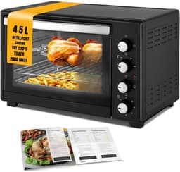 Nexvo® Heteluchtoven - Oven - Airfryer Oven - Zwart - 56cm x 41cm x 35cm — thumbnail 1