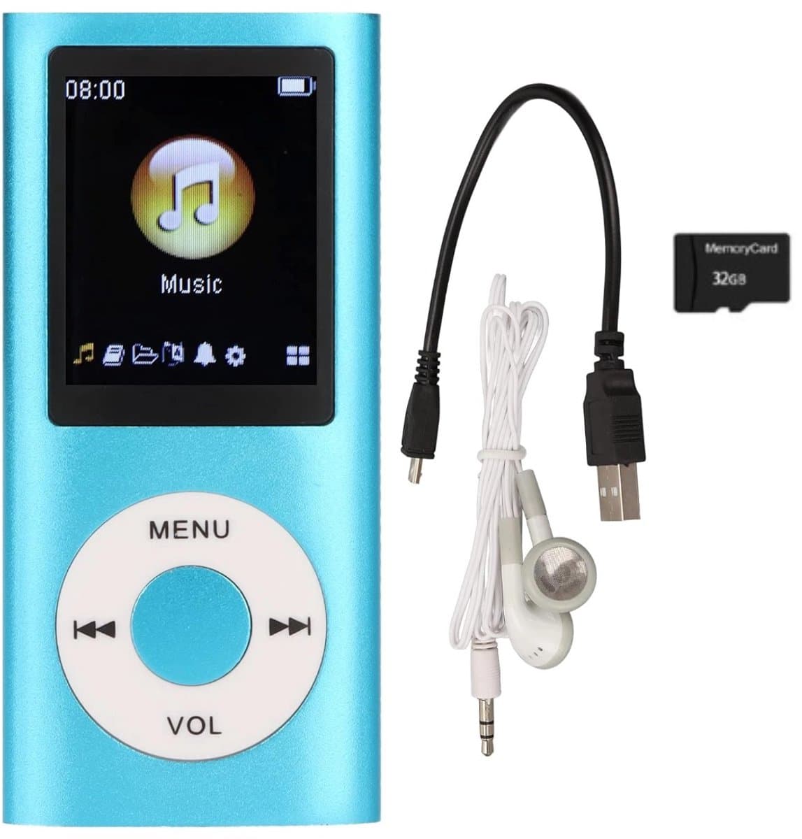 Dailygoody - Mp3-speler - Draagbare Muziekspeler - Lossless Geluid - Blauw - Ideaal voor Kinderen en Studenten - Perfect voor Sport en Wandelen — afbeelding 1