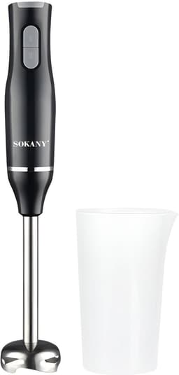 Sokany, Staafmixer 400W met 2 snelheden, roestvrij staal, met beker, Zwart — thumbnail 1