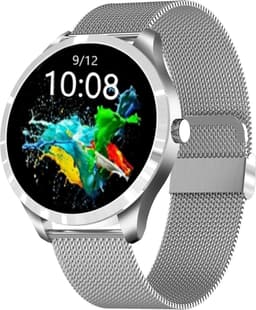 Belesy® Q9 PLUS - Smartwatch Dames – Smartwatch Heren - Horloge - 1.28 inch - Kleurenscherm - Stappenteller - Bloeddruk - Hartslag - 75+ Wijzerplaten – Sporten – Staal - Zilver - Siliconen - Blauw - Kerstcadeau — thumbnail 2