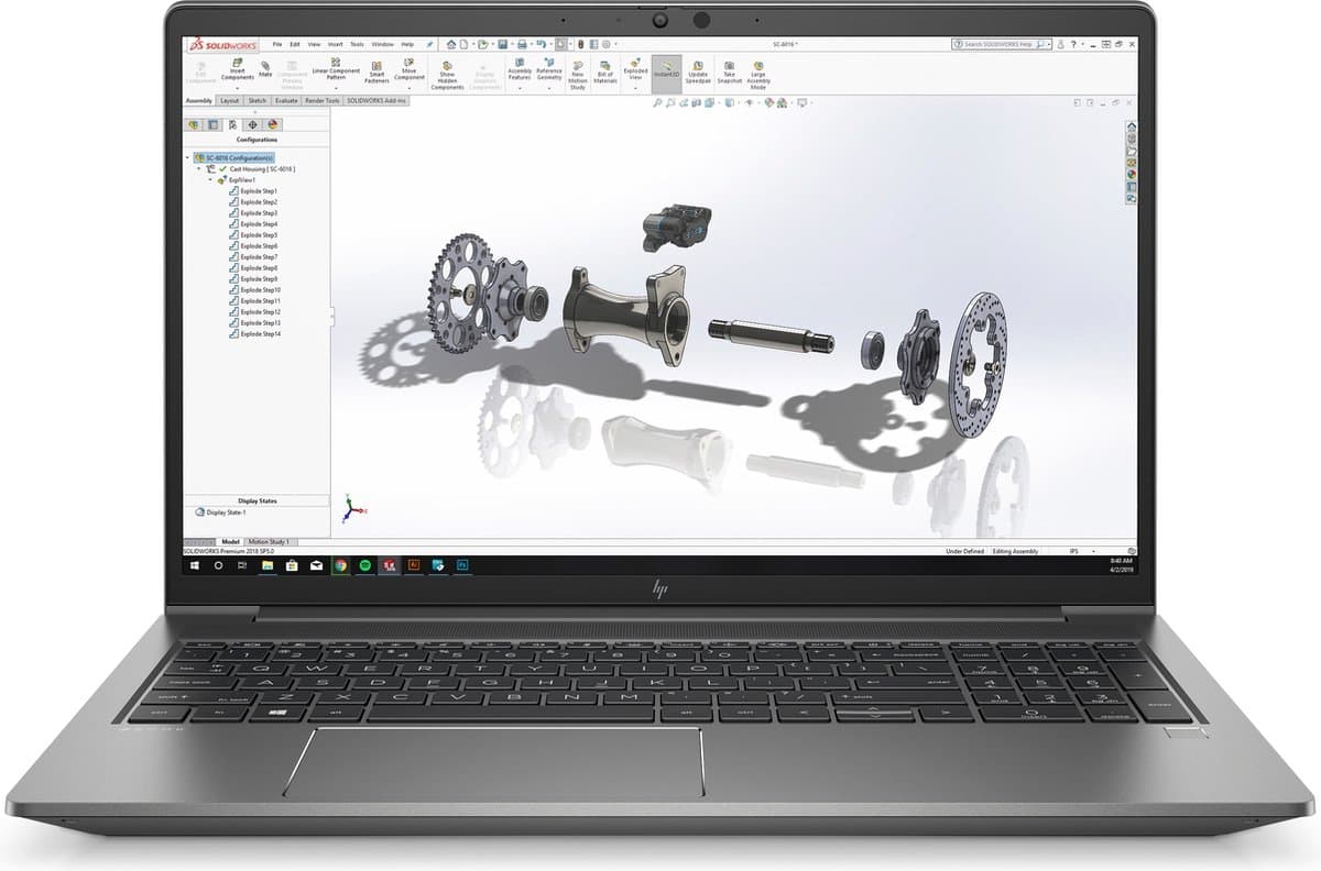 HP ZBook Power 15.6 inch G8 Intel® Core™ i7 i7-11800H Mobiel werkstation 39,6 cm (15.6") Full HD 8 GB DDR4-SDRAM 256 GB SSD NVIDIA T600 Wi-Fi 6 (802.11ax) Windows 10 Pro Grijs — afbeelding 1