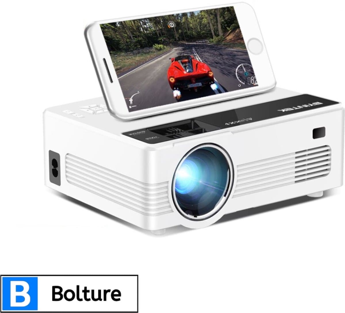 Bolture Mini Beamer - Beamers - Beamer - Projector - Beamer Projector - Beeldscherm - Projectiescherm - Beamer Scherm - 150 Inch — afbeelding 1