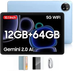 Blackview Tablet - Tab 20 WiFi Tablet - Met Hoes, Screenprotector - Android 15 - 12GB RAM + 64GB ROM(2TB Externe) - 10 inch HD Scherm - 6000mAh - Bluetooth 5G WiFi - Blauw — thumbnail 1