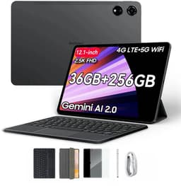 Blackview MEGA 3 Tablet - Android 15 - 12.1 Inch - 36GB RAM - 256GB ROM - Met Toetsenbord - Dual 4G LTE - 8800mAh - 13MP+50MP Camera - Grijs — thumbnail 1