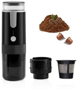 Koffieapparaat Draagbaar - Espressomachine - Draagbare Espressomachine - Reizen - Camping - Elektrische Reiskoffiemachine - Lichtgewicht - 5V - 1200mAh - Type-c Opladen - Geschikt Voor Kantoor, Camping, Koffiepoeder en Koffiecapsules - Zwart — thumbnail 1