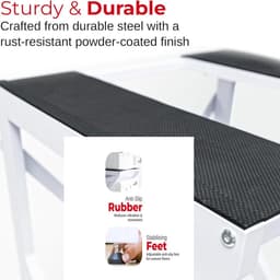 SERALUXE - Wasmachine Kast - Wasmachine Verhoger- Metaal - Wit - Universeel Wasmachine en Droger Kast - Wasmachine Ombouw - Wasmachinerek - Wasmachine Sokkel- Robuust - Stabiel - Stevig - Anti Vibratie — thumbnail 4