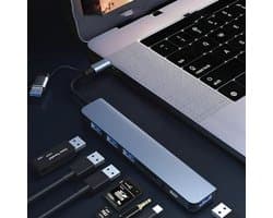 CHIWIN USB C Hub - 8 in 2 Laptop Docking Station - met 4 USB Poorten SD TF Kaartlezer 3.5mm Audio voor Laptop Tablet Smartphone - Snelle Dataoverdracht - Compact