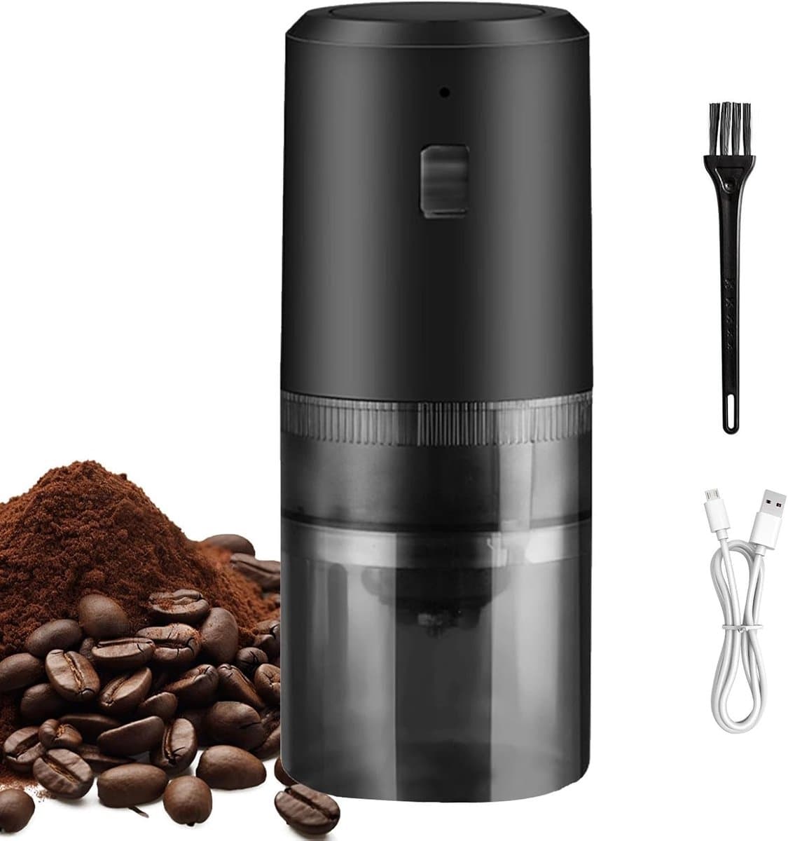 Koffiezetapparaat - Koffiemolen - Draagbare koffiemachine - Koffiezetapparaat met maalfunctie - Lichtgewicht en eenvoudig - Zwart — afbeelding 1
