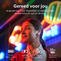 PHILIPS TAT2000 - In-ear oordopjes - 32 uur afspeeltijd - 4 mic technologie - multipoint - IPX4 - Microsoft Swiftpair - aanraakbediening - App control - Blauw — thumbnail 3