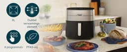 Princess 182280 Digitale Airfryer 8L - Dual heating - Dubbel verwarmingselement - 2000W - PFAS-vrij - XXL Gezinsformaat - Makkelijk schoon te maken — thumbnail 3