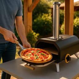 Burnic pizzaoven Prato voor buiten - Pizzaovens - Hout Gestookt - Inclusief Schoorsteen - ø 33 cm - Draagbaar en Opvouwbaar - Tot 500°C — thumbnail 2