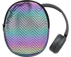 kwmobile Hoes voor Sony WH-CH520 / WH-CH510 / MDR-ZX110 Tas – Case voor Headset van Metallic Kunstleer en Nylon – meerkleurig — afbeelding 1